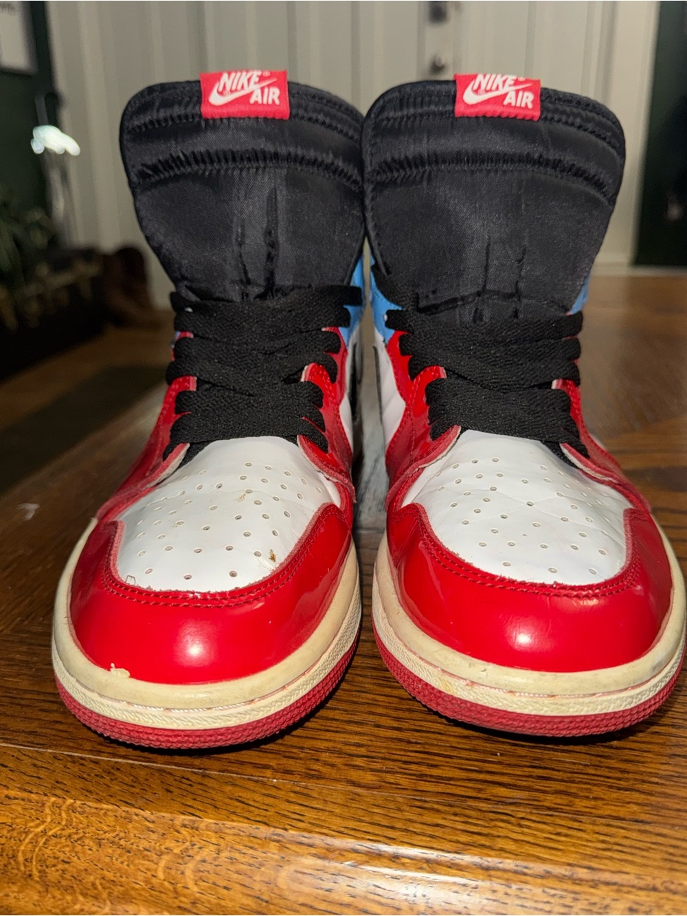 Nike Air Red, White & Black High-Top Sneakers
